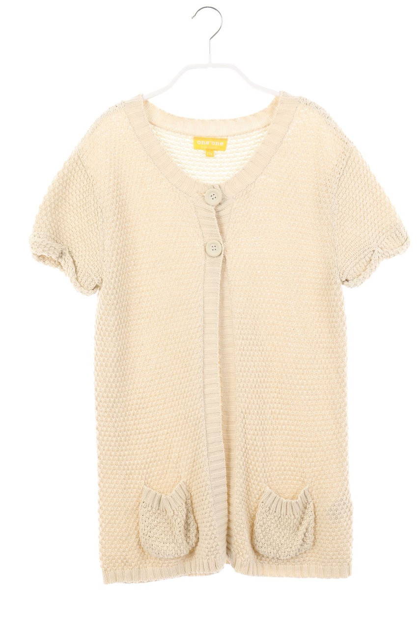 ONE BY ONE - Strickjacke aus Baumwolle mit aufgesetzten Taschen - 176