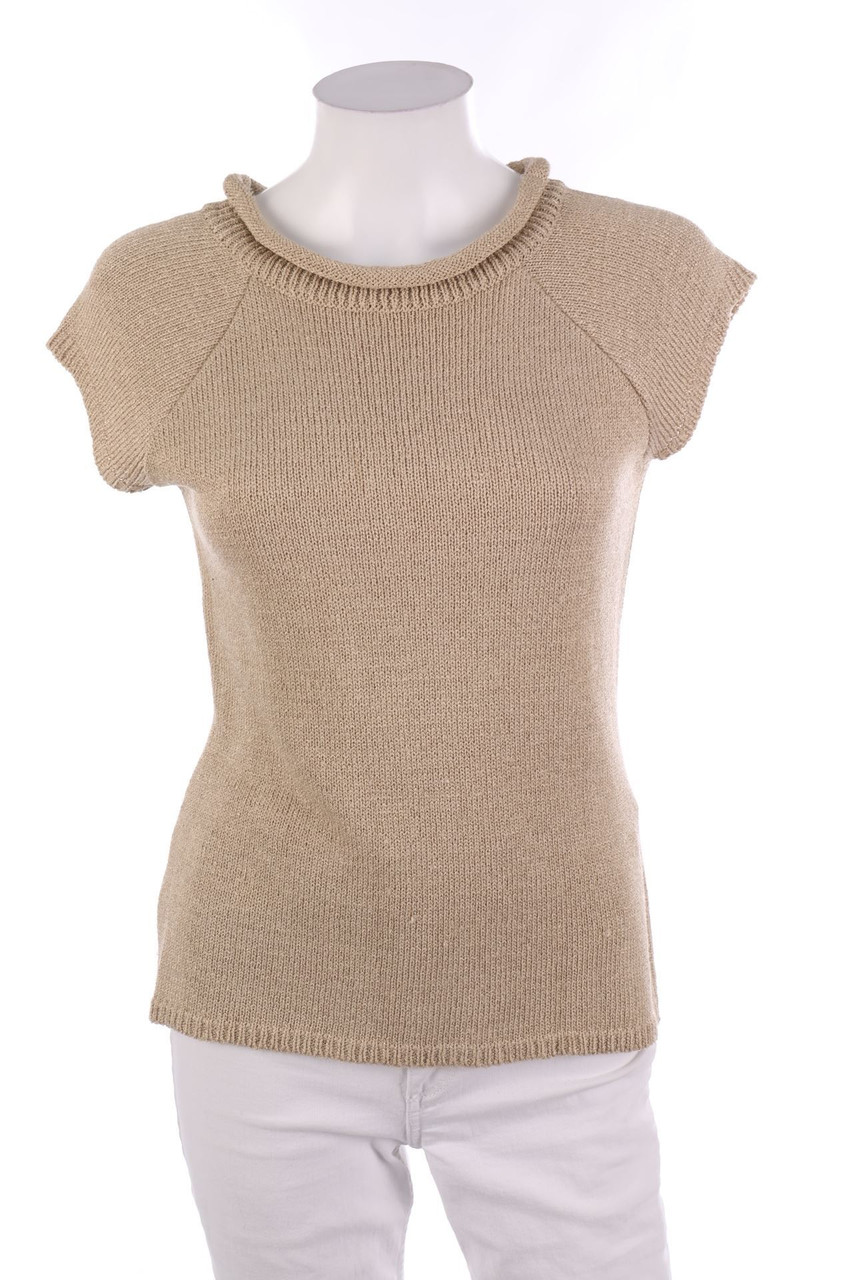 VINTAGE - Kurzarm-Strick-Pullover aus Viskose-Mix - M