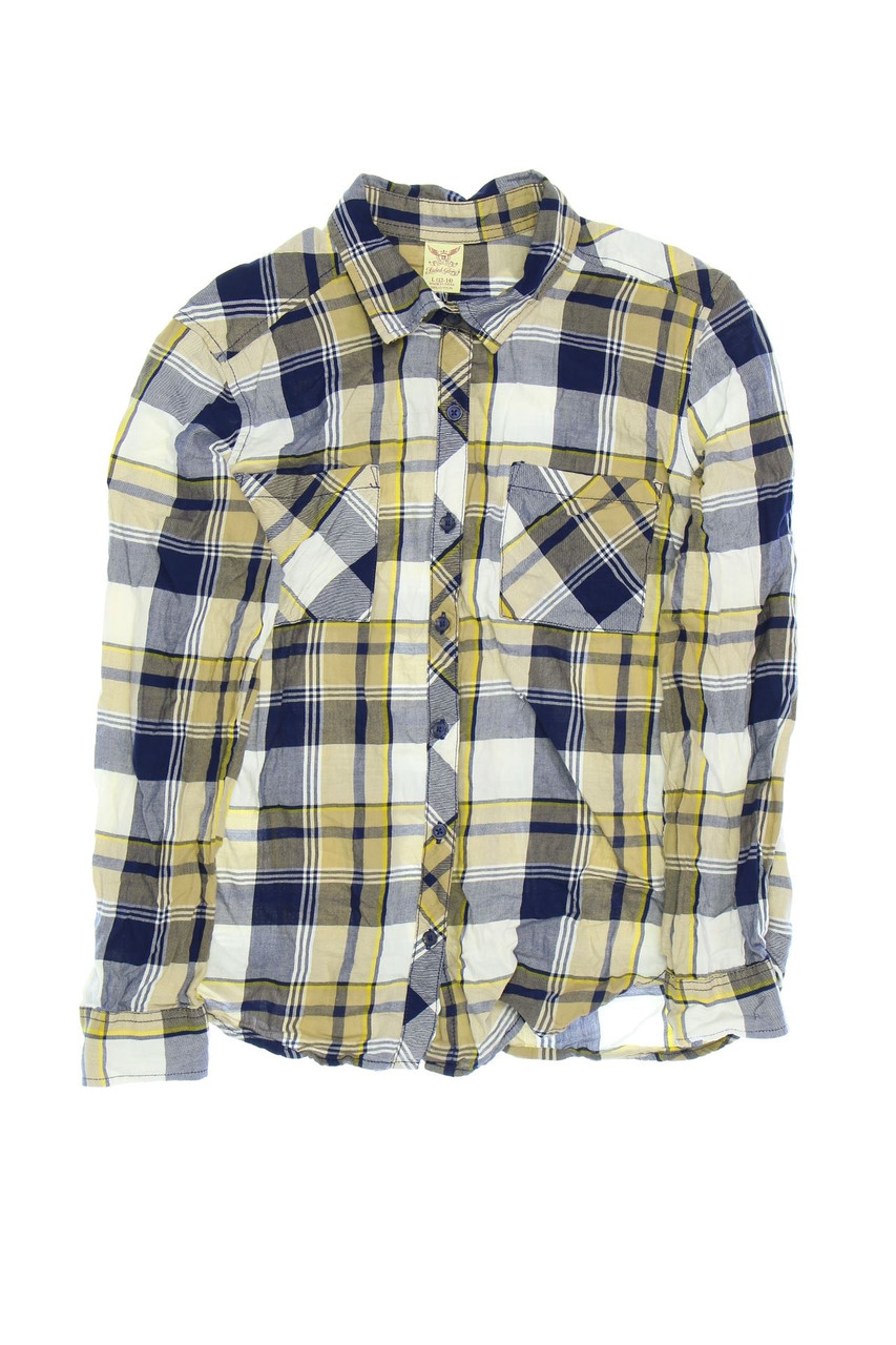 Faded Glory - Karo-Bluse mit aufgesetzten Taschen - 164