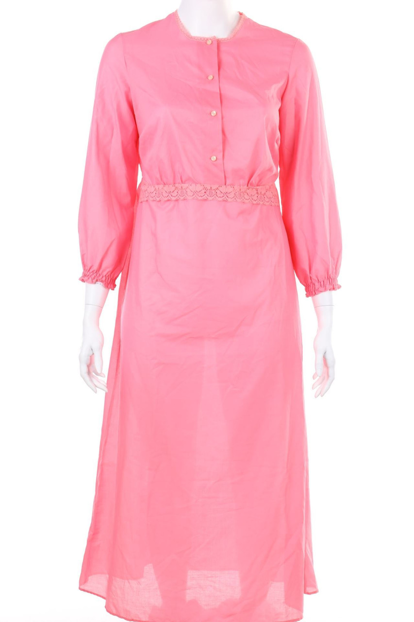 VINTAGE - Maxi-Kleid mit Spitzen-Einsatz - D 50