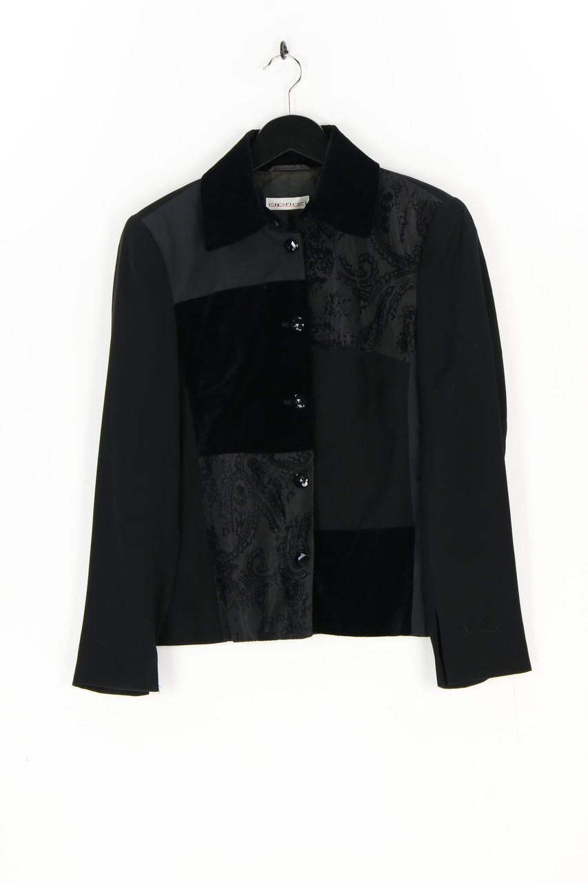 apriori - Patchwork-Blazer-Jacke mit Samt - D 42