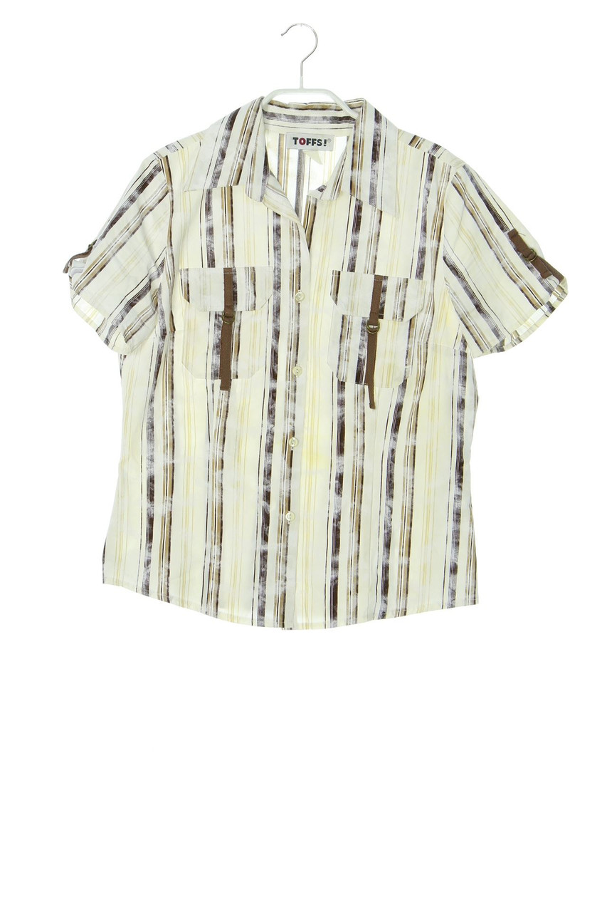 TOFFS! - Kurzarm-Bluse mit Streifen - D 38