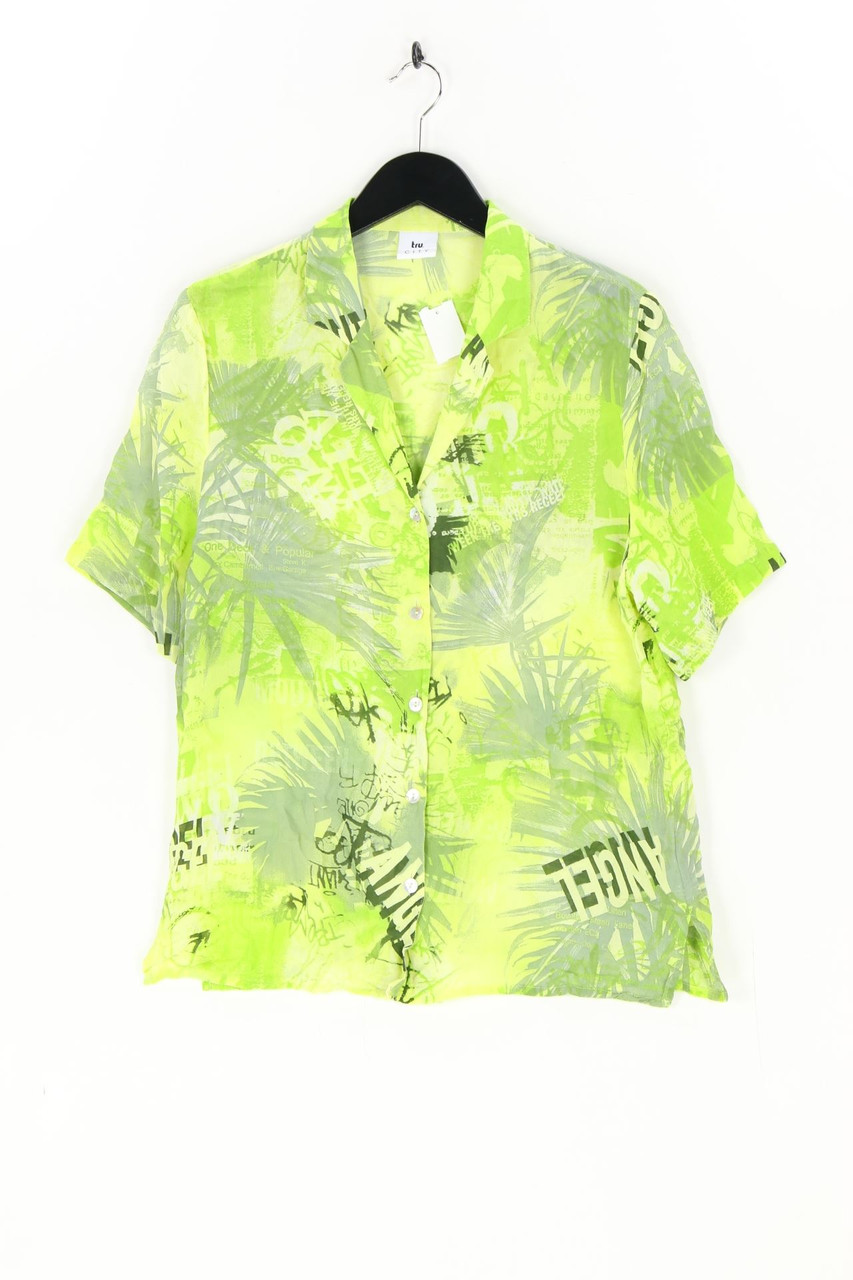 tru - Vintage-Kurzarm-Bluse aus Viskose mit Print - D 44