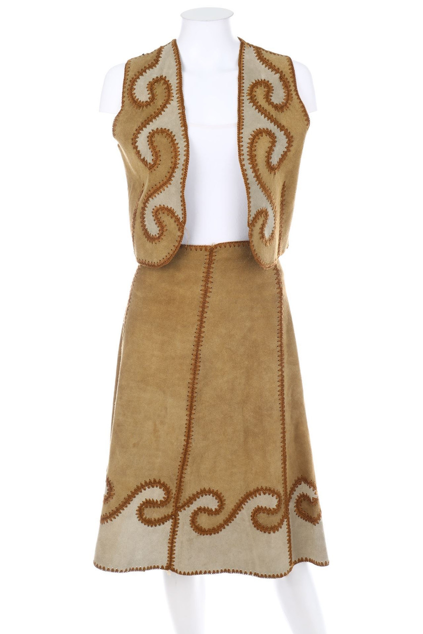 VINTAGE - Wildleder-Boho-Kombination - D 38-40