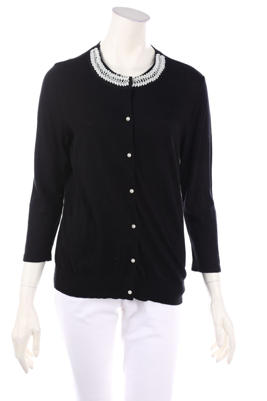 AUGUST SILK - Cardigan mit Schmuckstein-Applikation - L