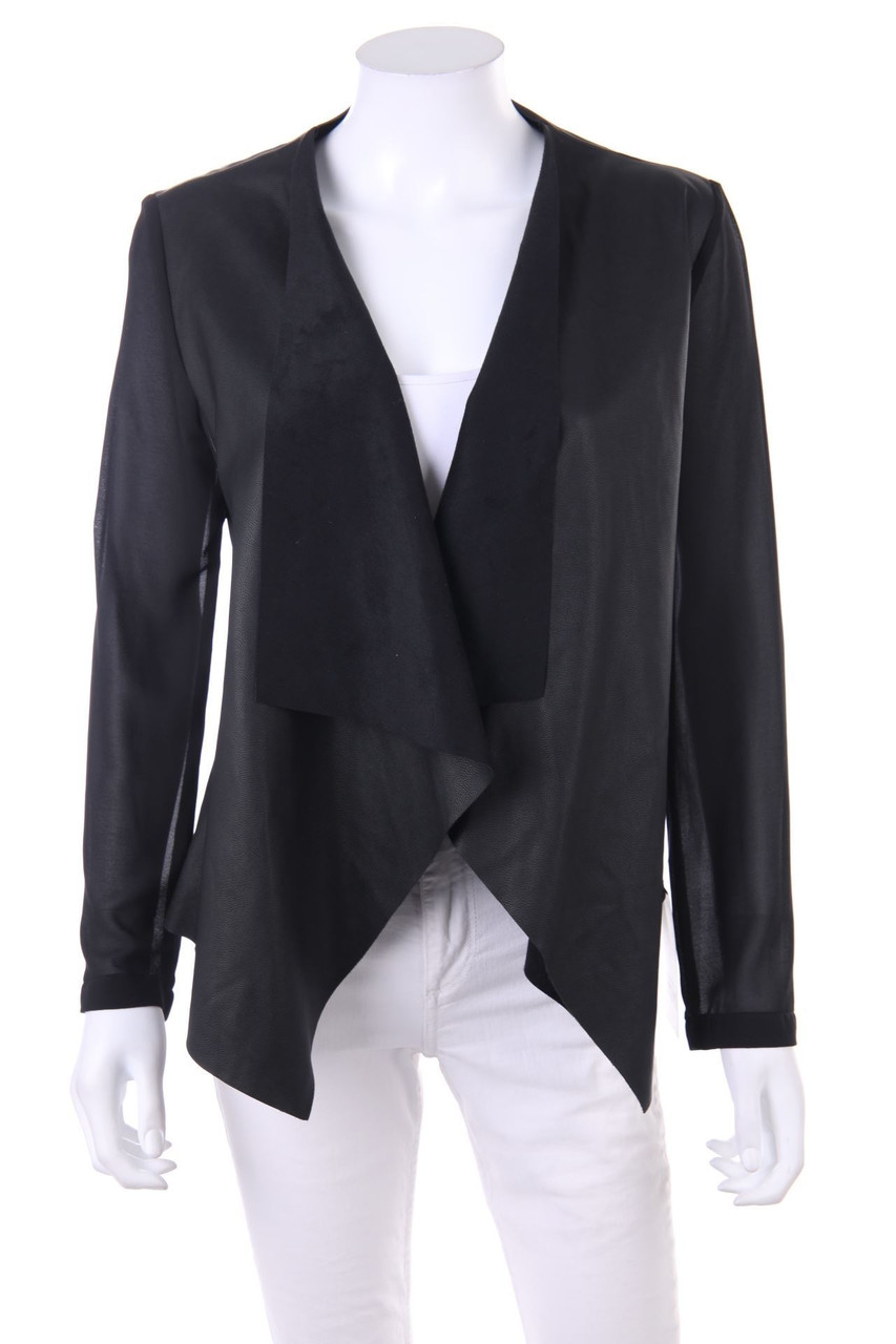 ZARA - Kunstlederjacke mit Chiffon - S