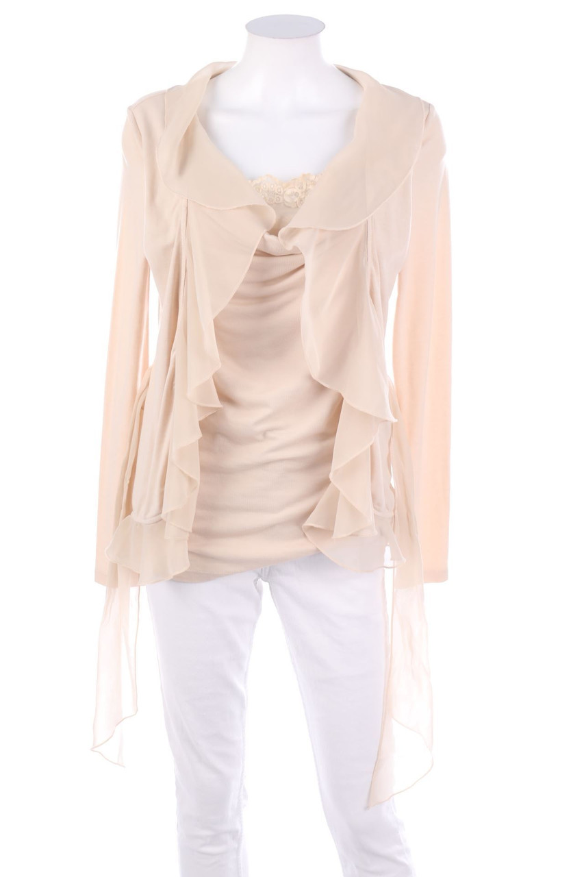 SECONDHAND - Bluse im Layer Look mit Volants - D 38-40