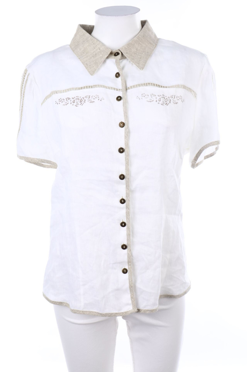 COUNTRY Line - Leinenbluse im Trachten-Stil mit Schnürung - D 42