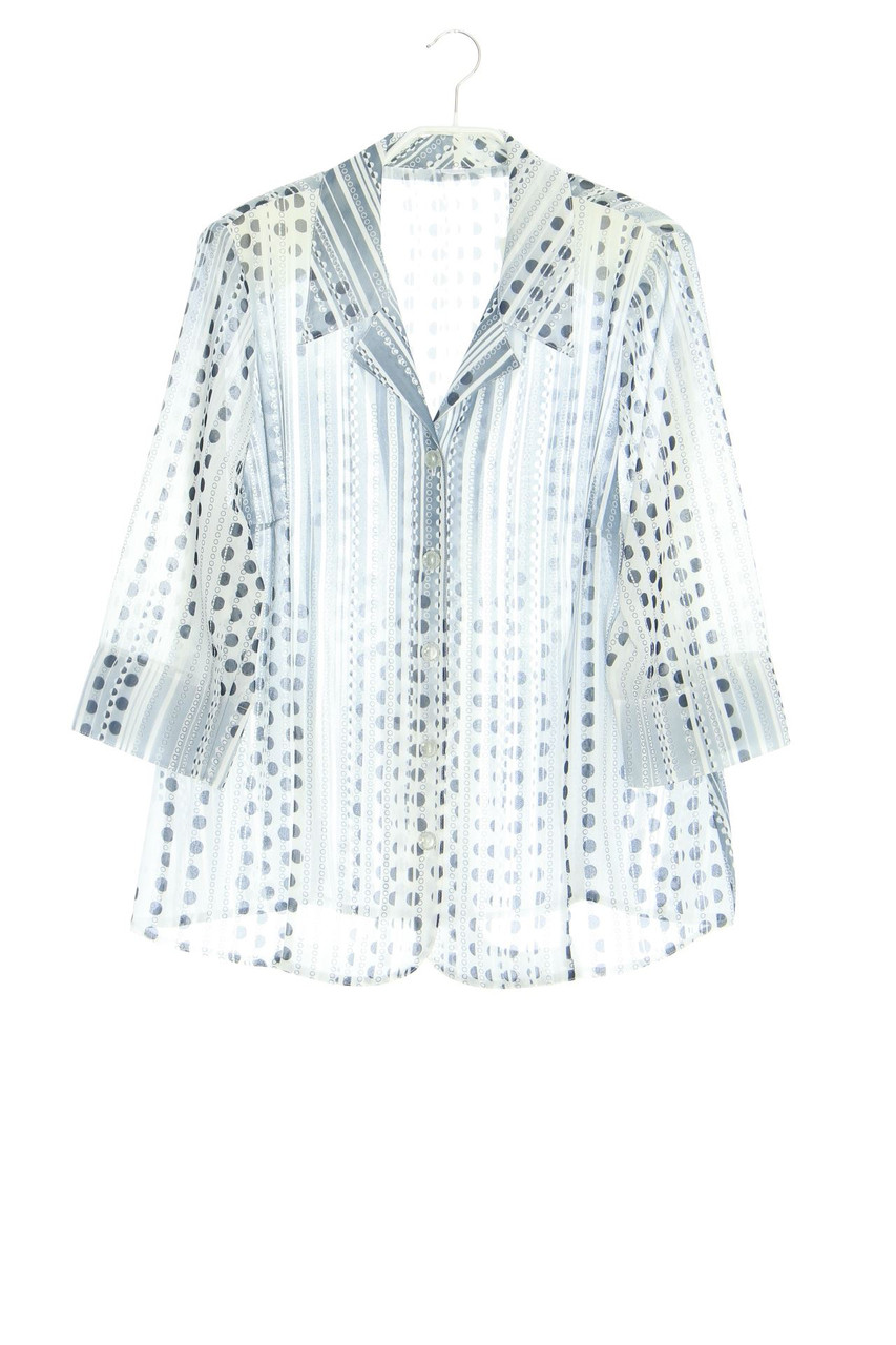 Ohne Label - Hemd-Bluse mit kurzem Ärmel - D 44-46