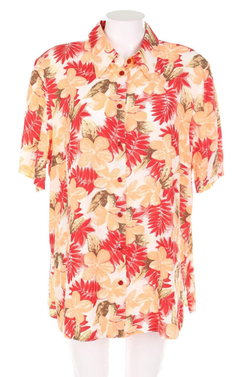 GIORGIO - Kurzarm-Bluse mit Blumen-Print - D 48