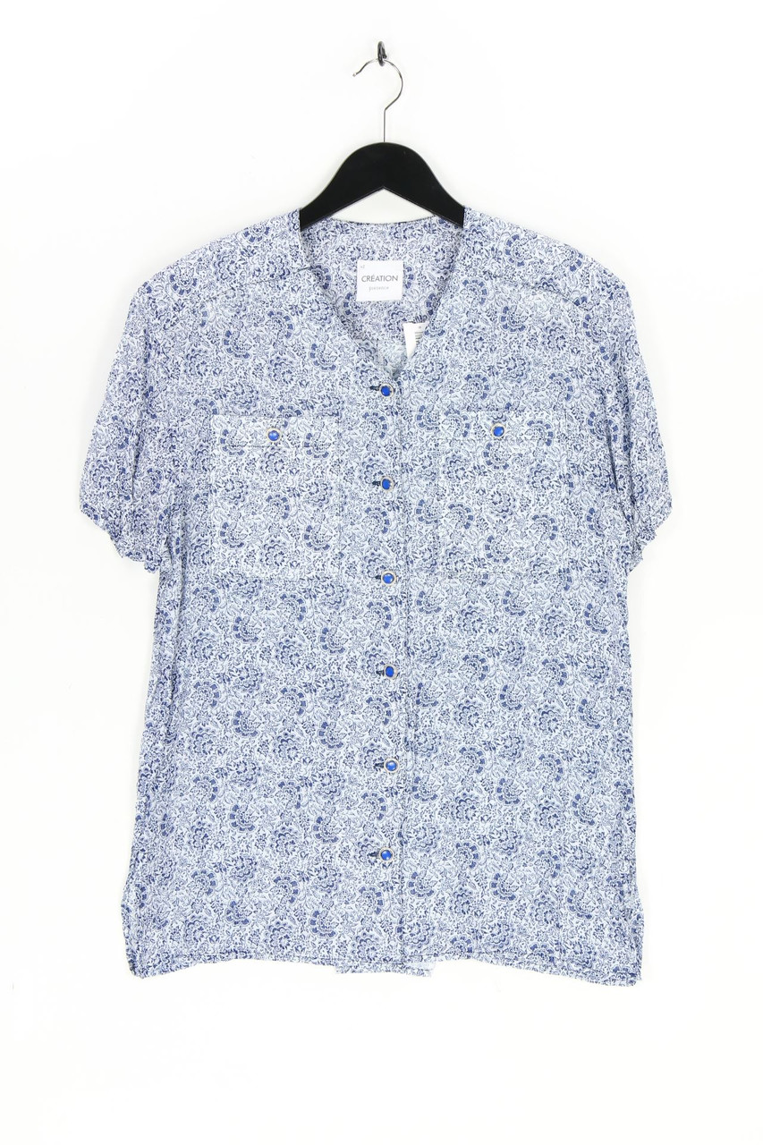 CREATION - Kurzarm-Bluse mit floralem Muster - D 42
