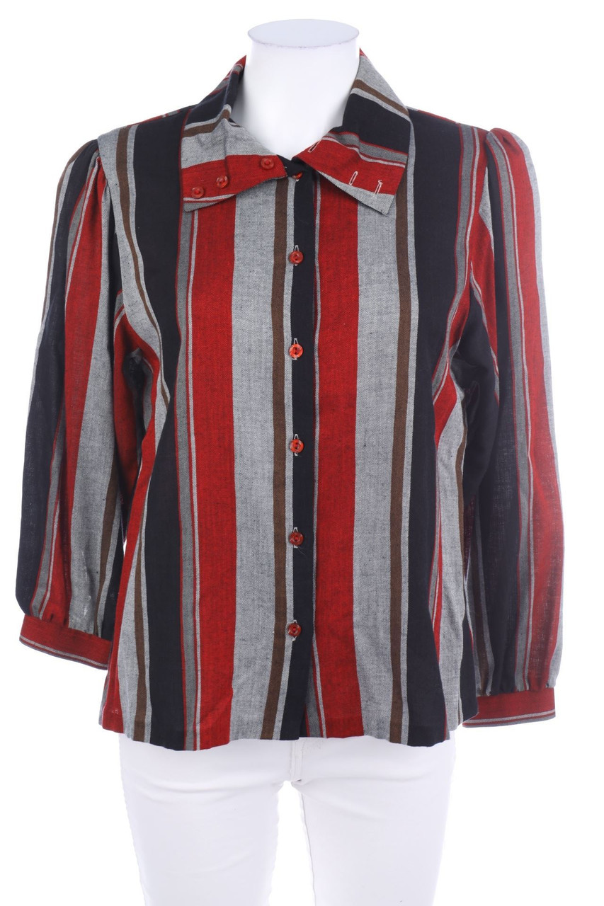 DIVINA of Switzerland - Bluse aus Baumwoll-Mix mit Streifen - D 40