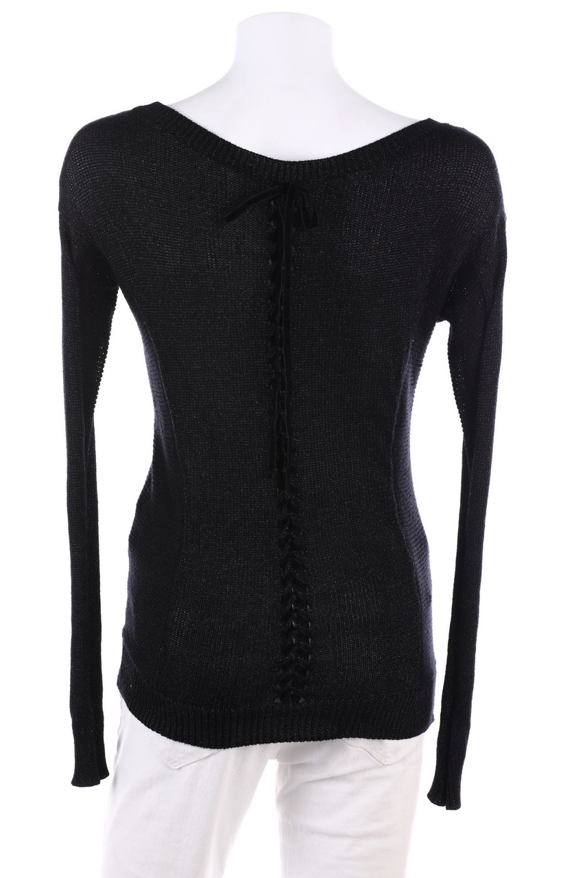 CLOCKHOUSE Elements Collection - Glitzer-Strick-Pullover mit Schnürung - XS