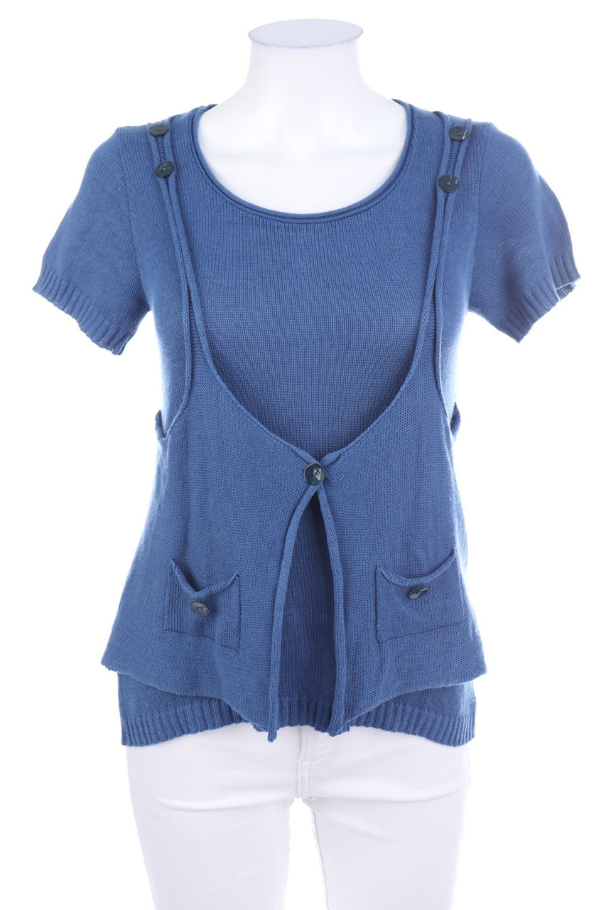 SECONDHAND - Strick-Pullover im Layer Look - S