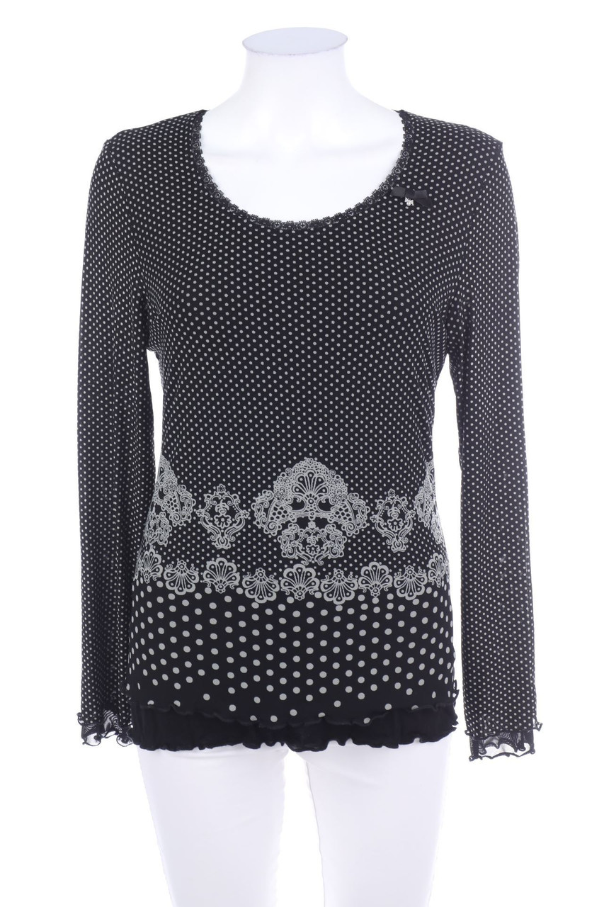 TAIFUN - Mesh-T-Shirt im Layer Look mit floralem Muster - L