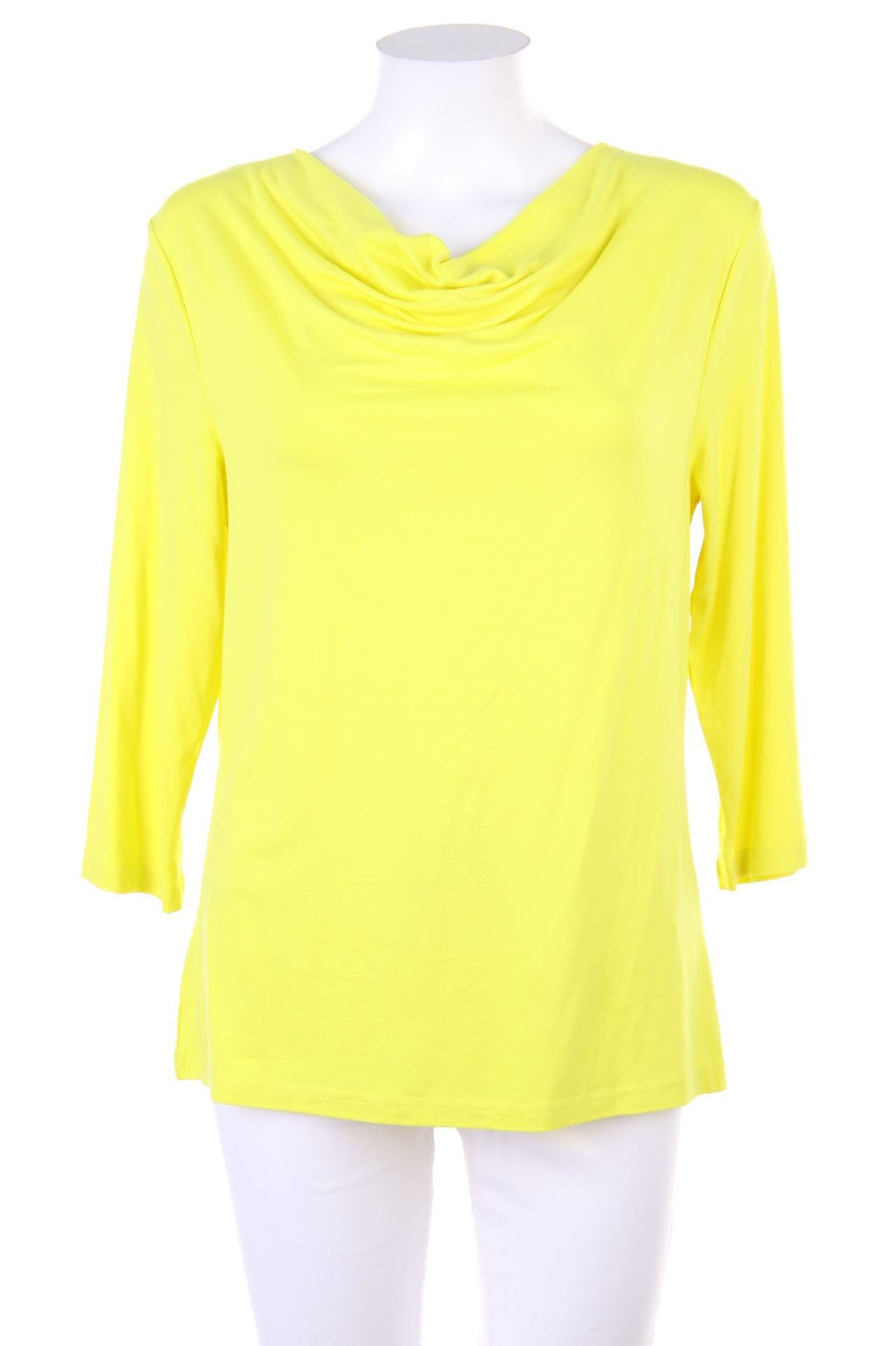 Ohne Label - 3/4-Arm-Shirt mit Wasserfall-Ausschnitt - D 38