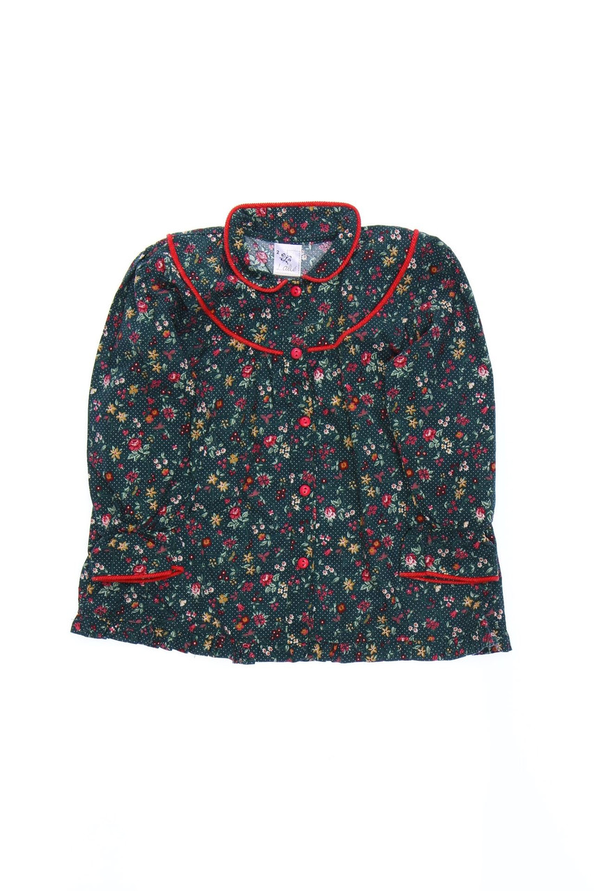 SECONDHAND - Baumwoll-Bluse mit floralem Muster - 86