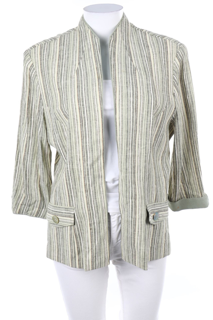 Sheri Martin NEW YORK - Blazer-Jacke aus Leinen-Mix mit Streifen - D 40