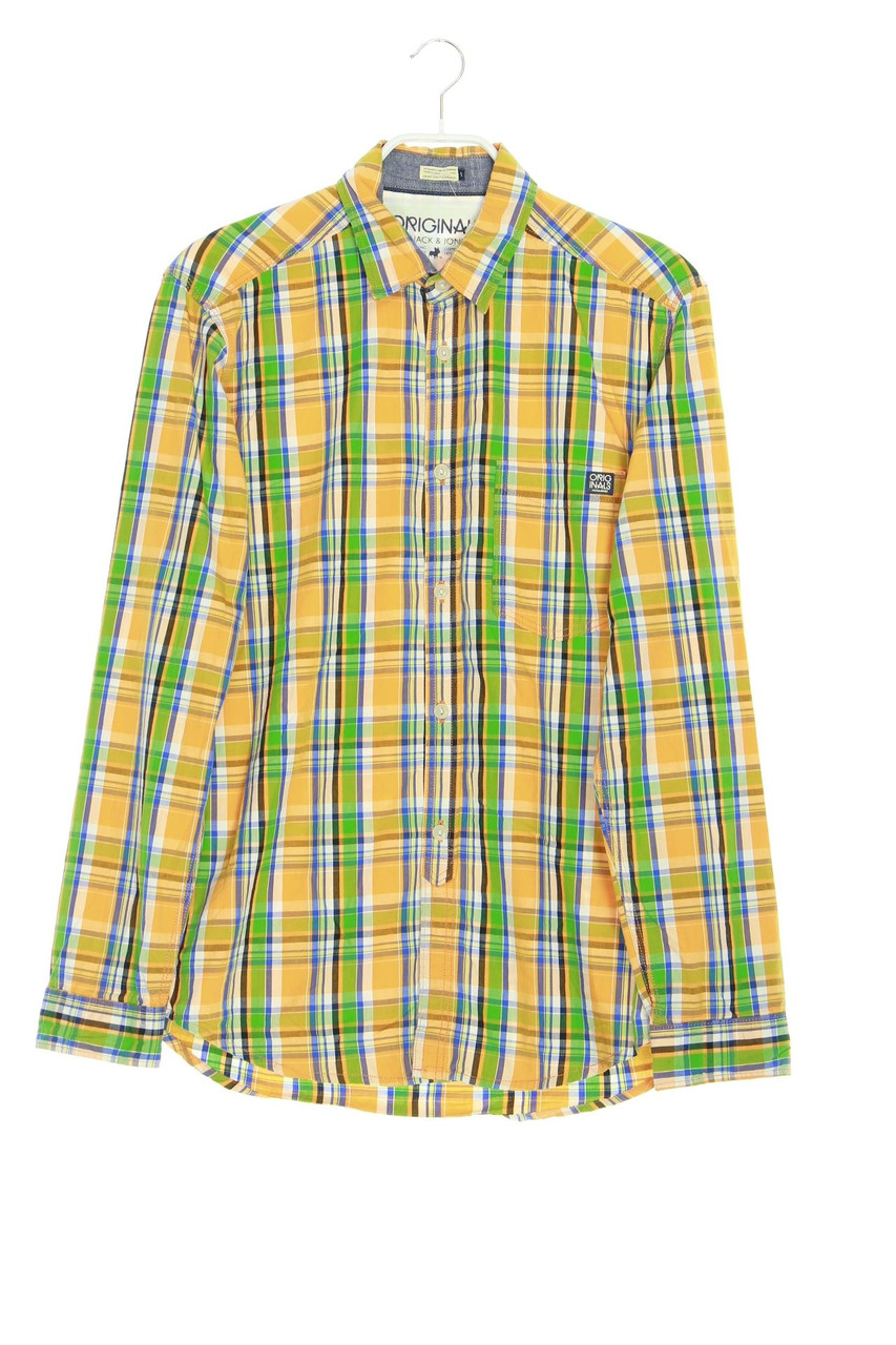 JACK & JONES ORIGINALS - Baumwoll-kariertes Hemd mit Logo-Applikation - M