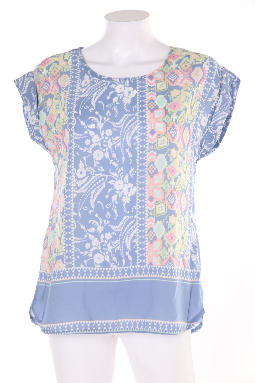 VERO MODA - Kurzarm-Bluse mit floralem Muster - S