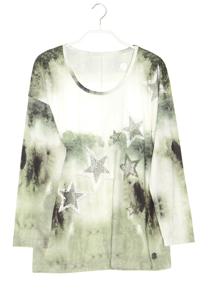 SECONDHAND - Oversize-T-Shirt mit Strass-Steinen - D 38