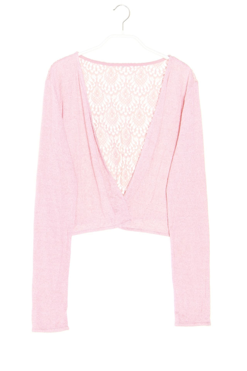 Ohne Label - Cardigan mit Spitzen-Einsatz - D 36