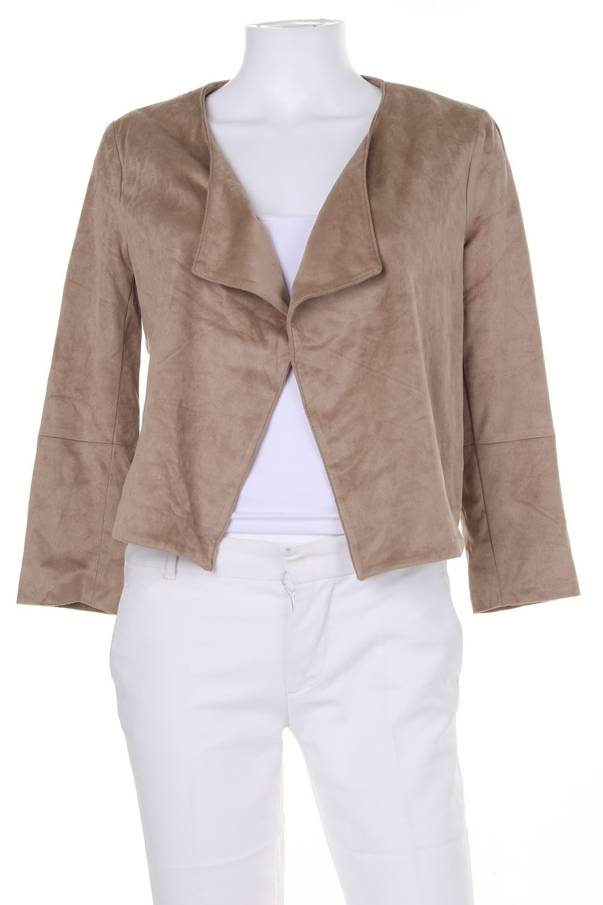 Bershka OUTERWEAR - Kunstlederjacke mit Wasserfall-Ausschnitt - S