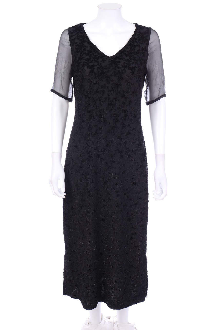 Essentiel - Glitzer-Maxi-Abendkleid mit Schlitz - D 38