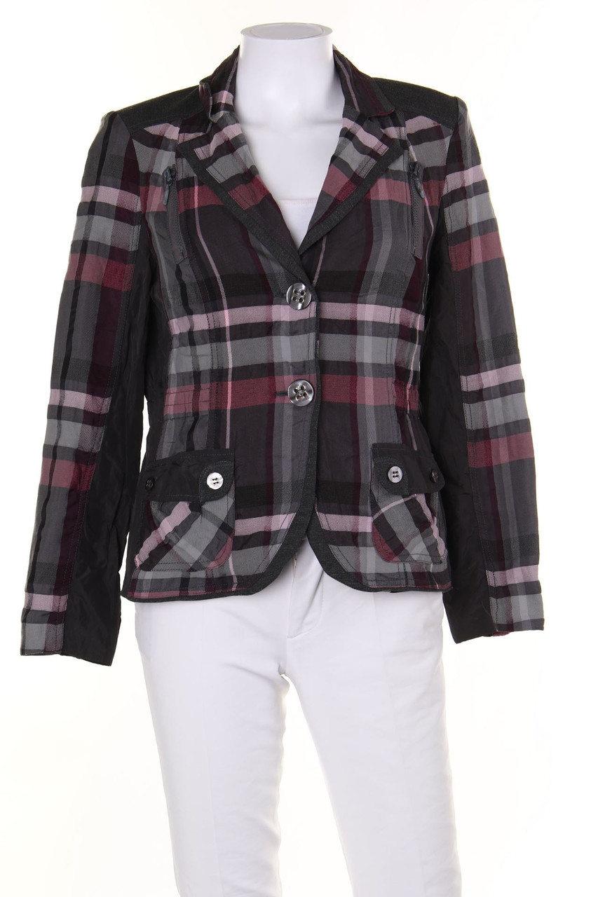 BONITA - Karo-Blazer-Jacke mit Schurwolle - D 36