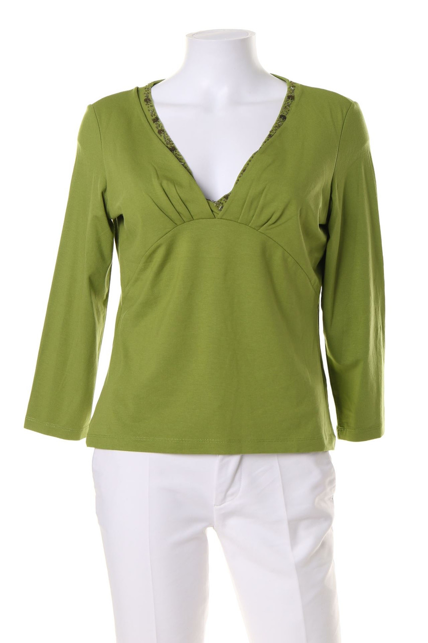 comma - 3/4-Arm-Shirt mit Schmuckstein-Applikation - D 42