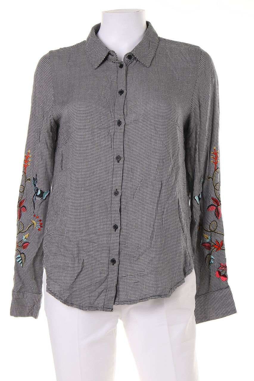 H&M - Hemd-Bluse aus Viskose mit Stickereien - D 36