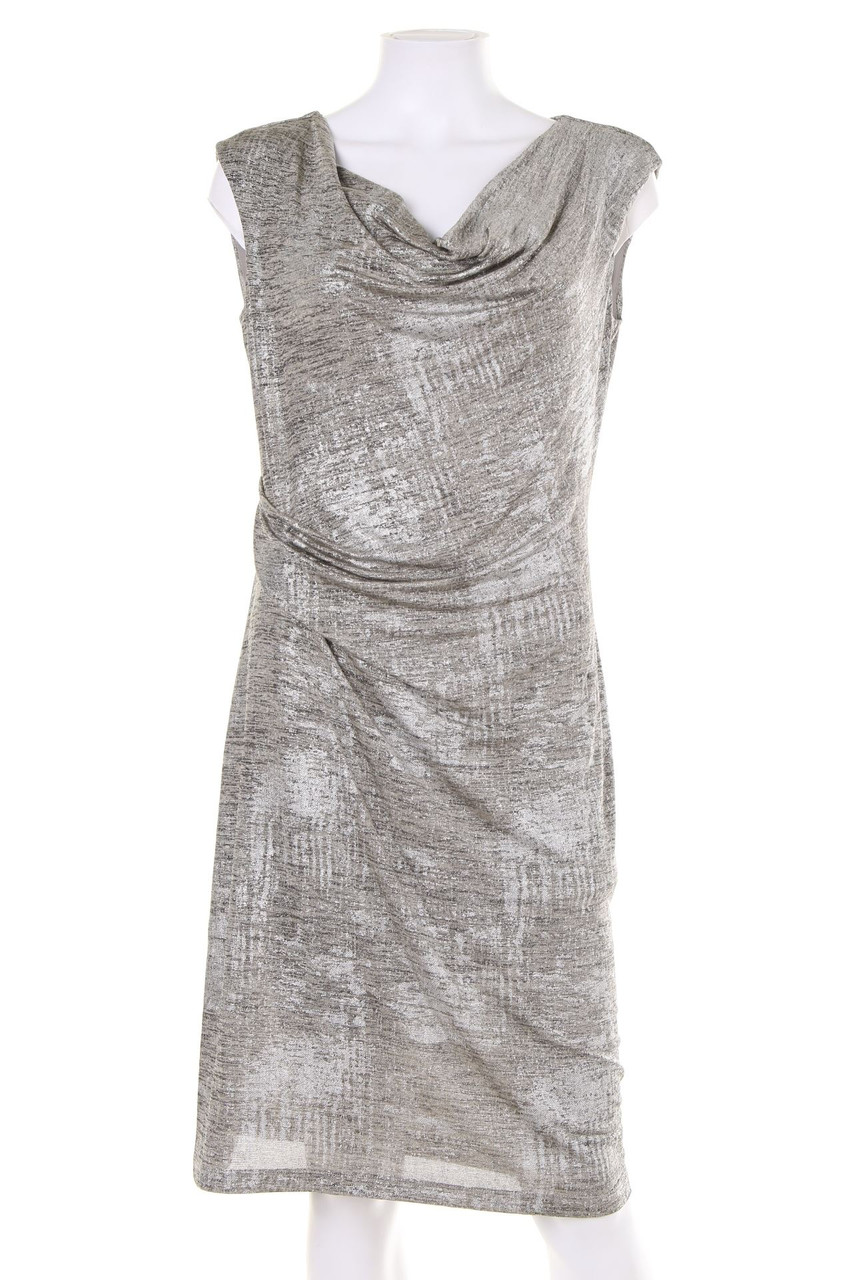 SECONDHAND - Glitzer-Abendkleid mit Wasserfall-Ausschnitt - D 38