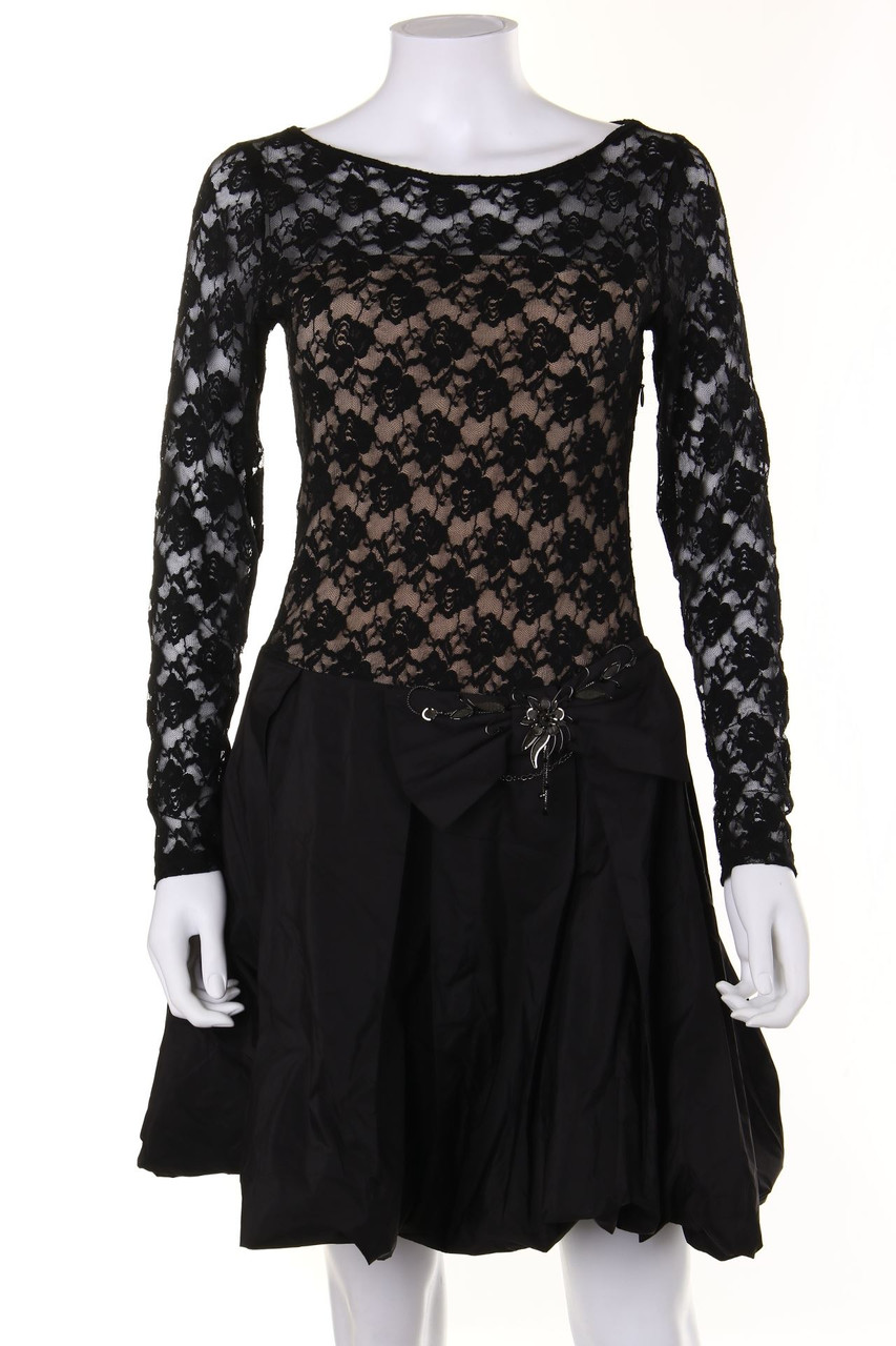 SWING - Abendkleid aus Spitze mit Schmuckstein-Applikation - D 36