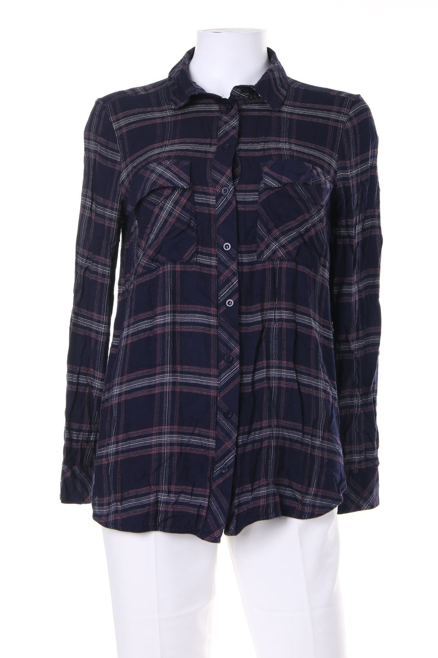 WAREHOUSE - Karo-Hemd-Bluse mit aufgesetzten Taschen - D 36