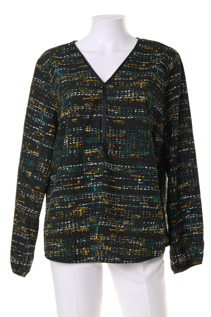 grandiosa - Tunika-Bluse mit Kunstleder-Details - D 44