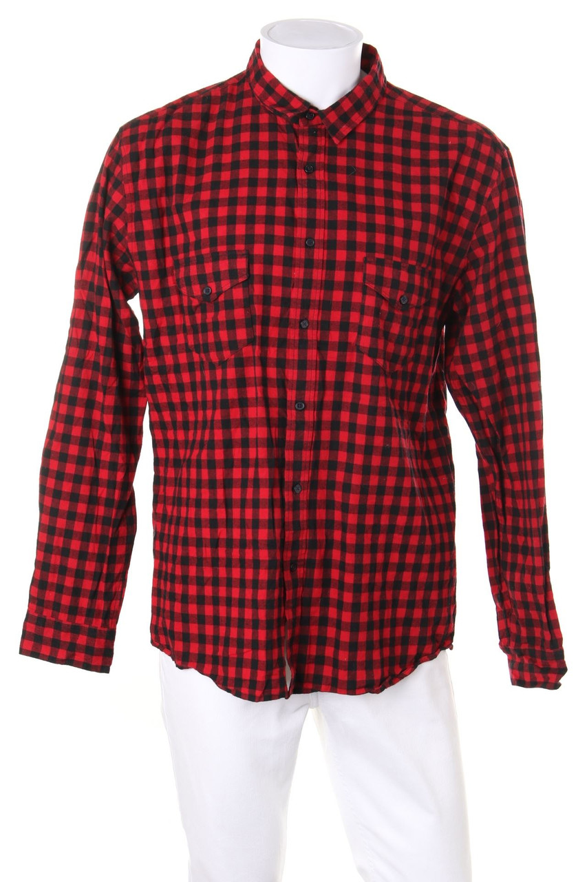 SELECTED HOMME - kariertes Hemd aus Baumwolle mit aufgesetzten Taschen - XXL