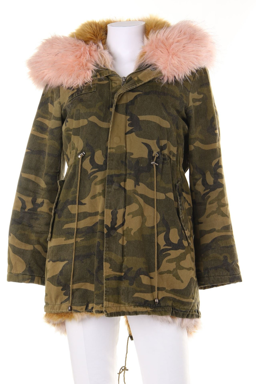 SECONDHAND - Camouflage-Parka mit Faux Fur-Kragen - D 38-40