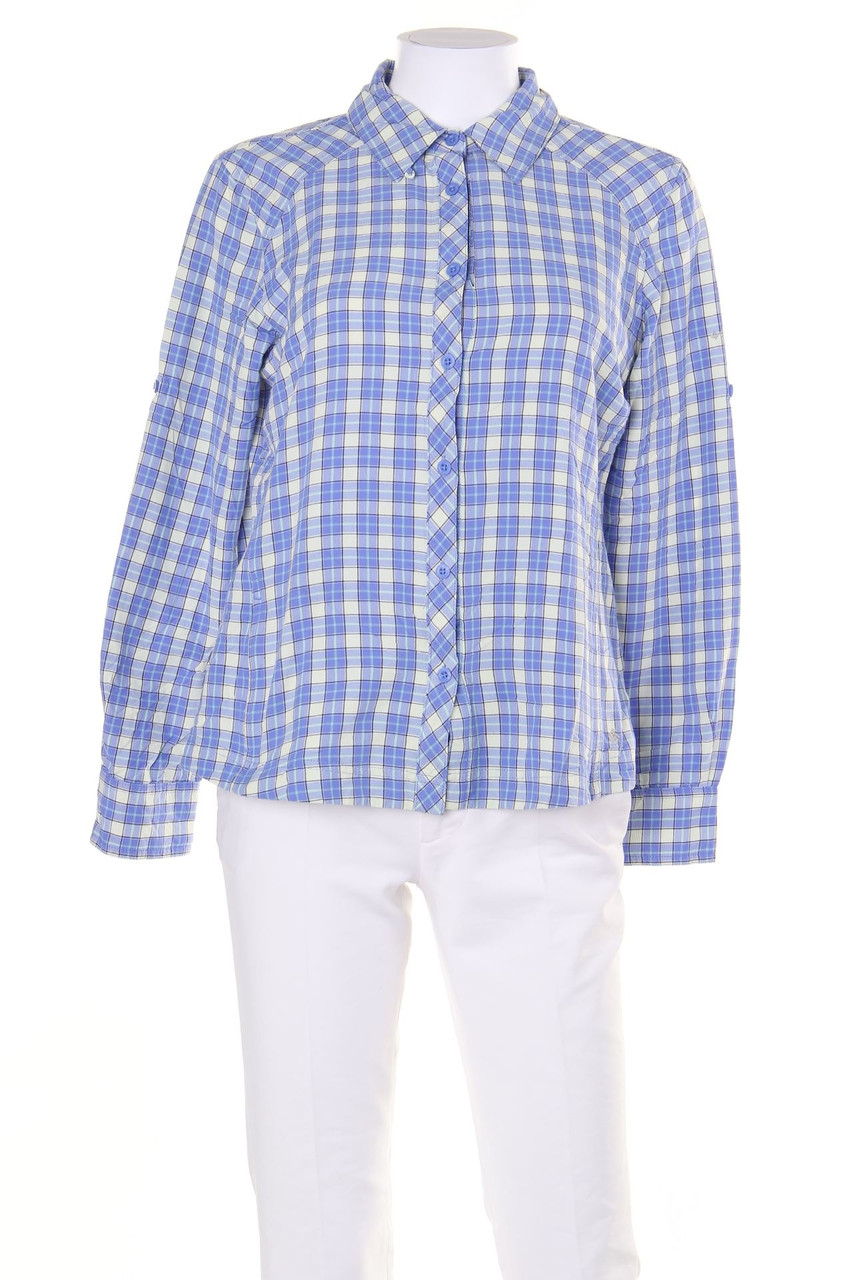 Columbia - Karo-Hemd-Bluse mit Logo-Stickerei - M