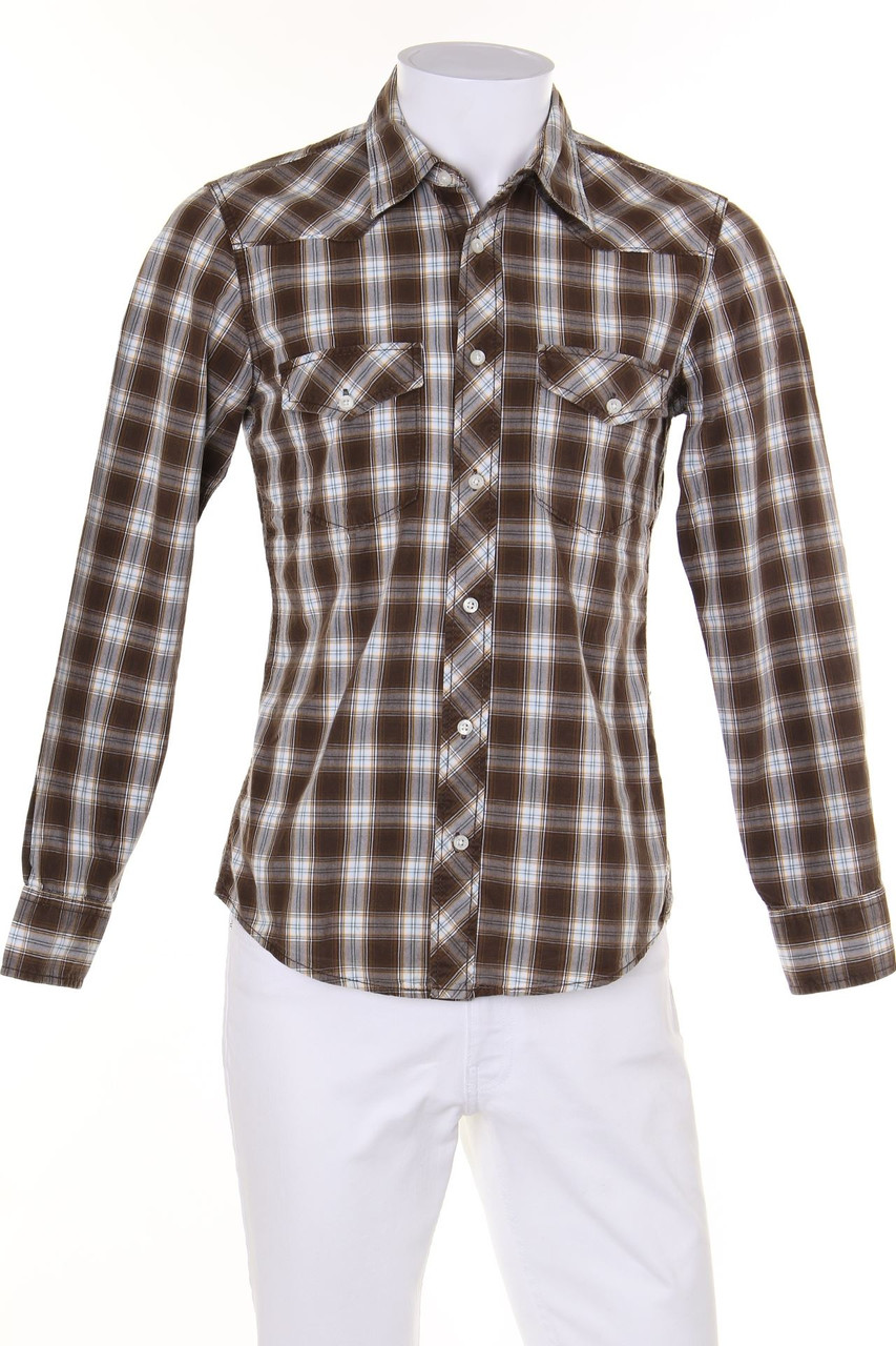 H&M LOGG - kariertes Hemd mit Stickereien - S