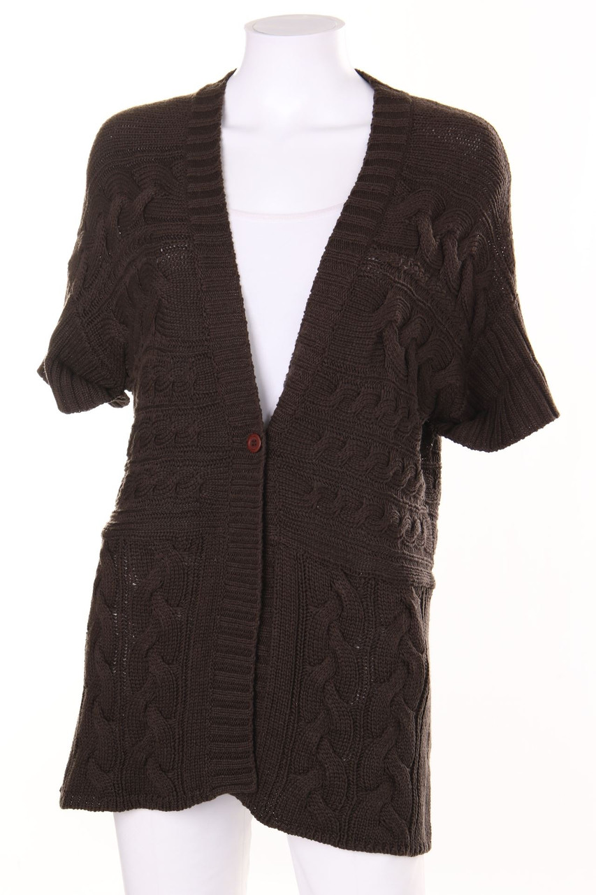 CASSANI - Kurzarm-Cardigan mit Zopf-Muster - D 40
