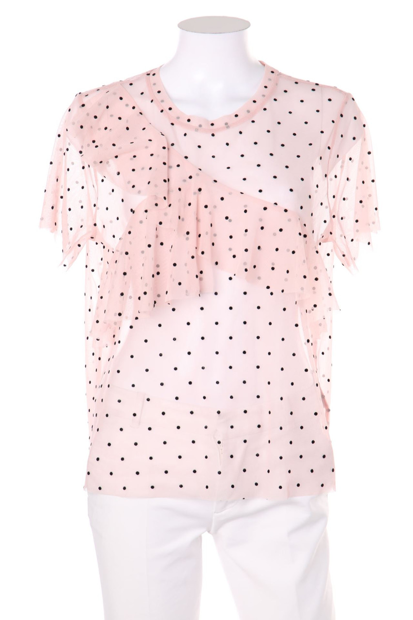 H&M - Kurzarm-Bluse aus Mesh mit Pünktchen - L
