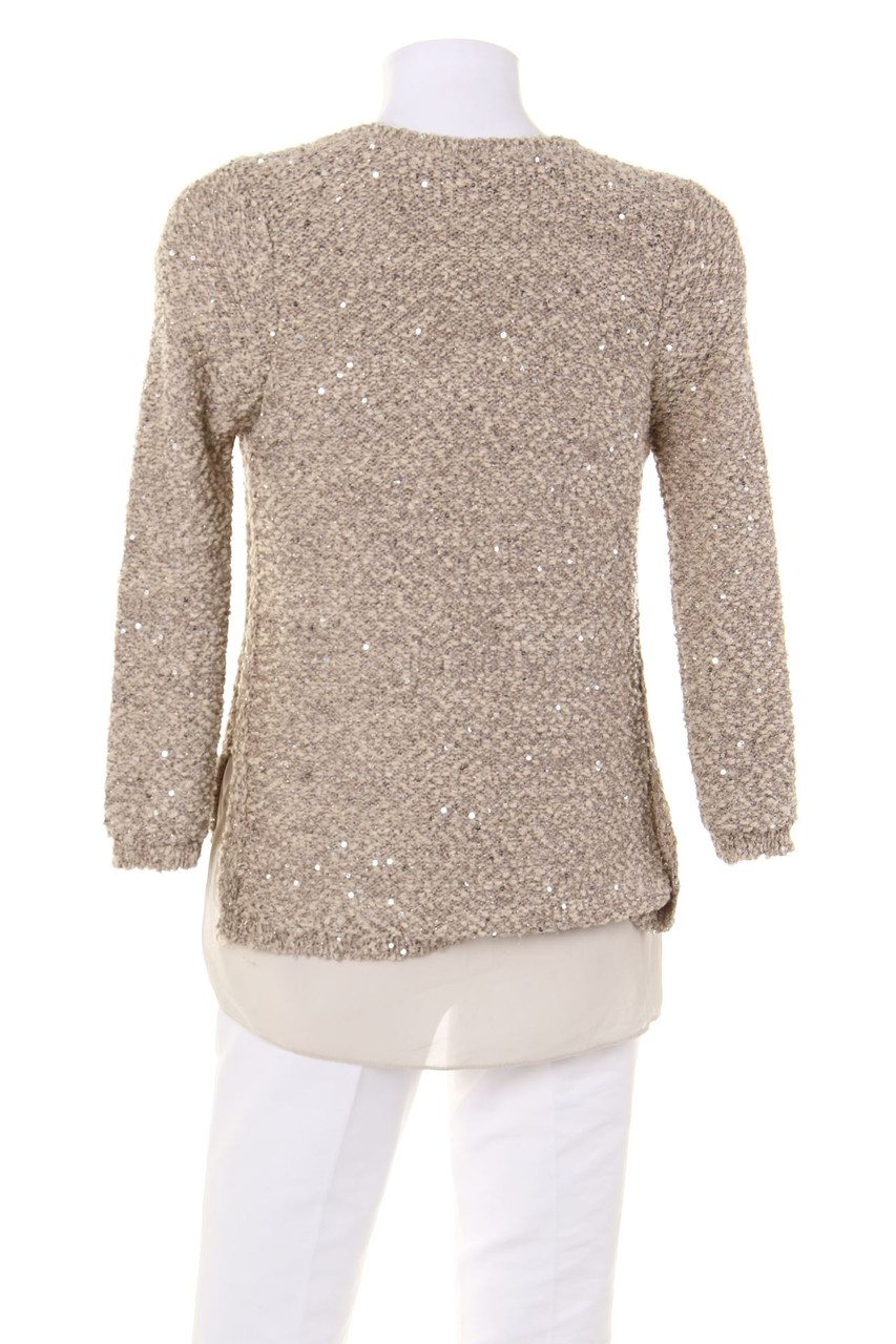 Zara Knit Glitzer-Strick-Pullover S
