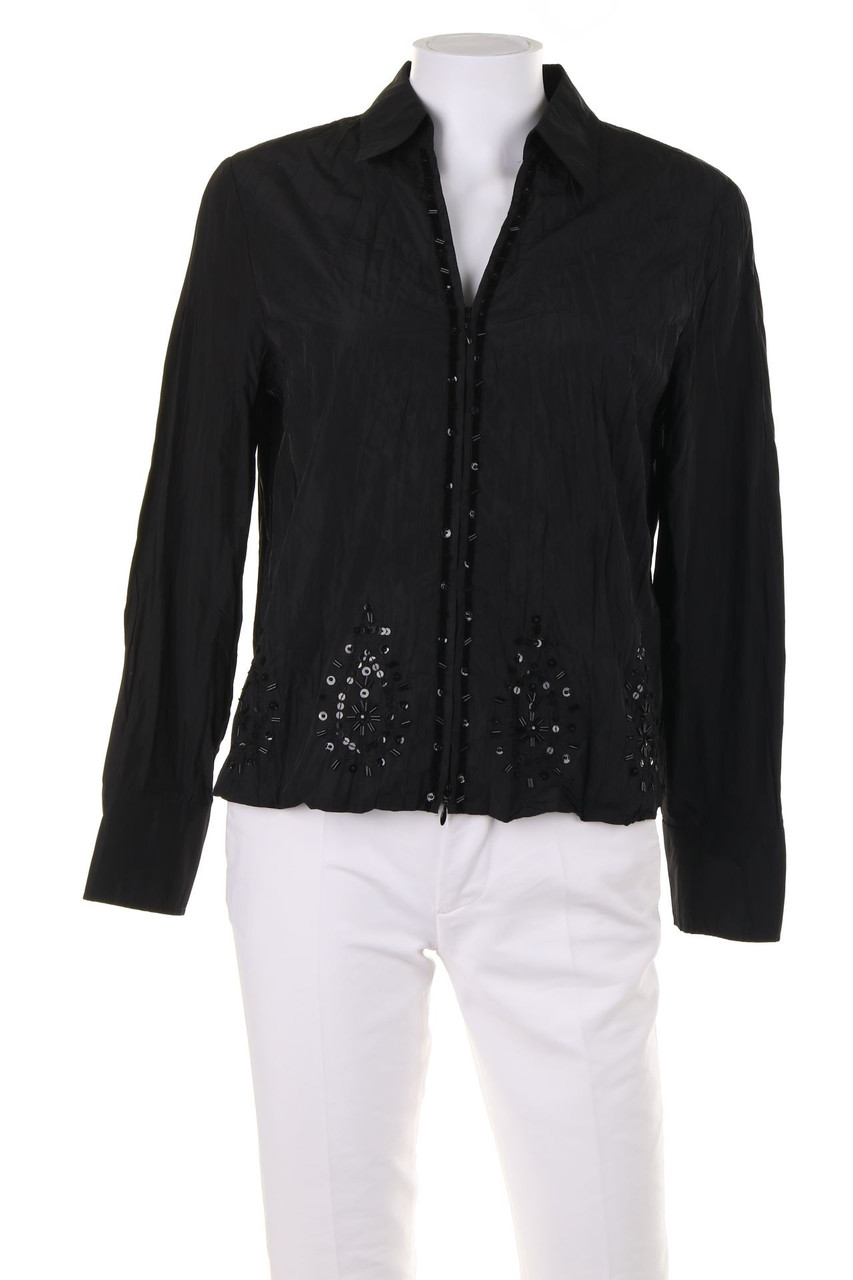 GERRY WEBER - Bluse mit Schmuckstein-Applikation - D 36