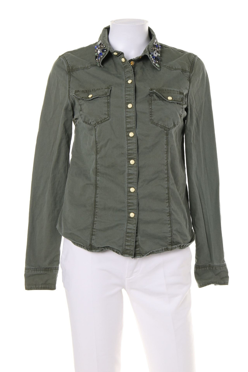 FB SISTER - Bluse mit Schmuckstein-Applikation - S