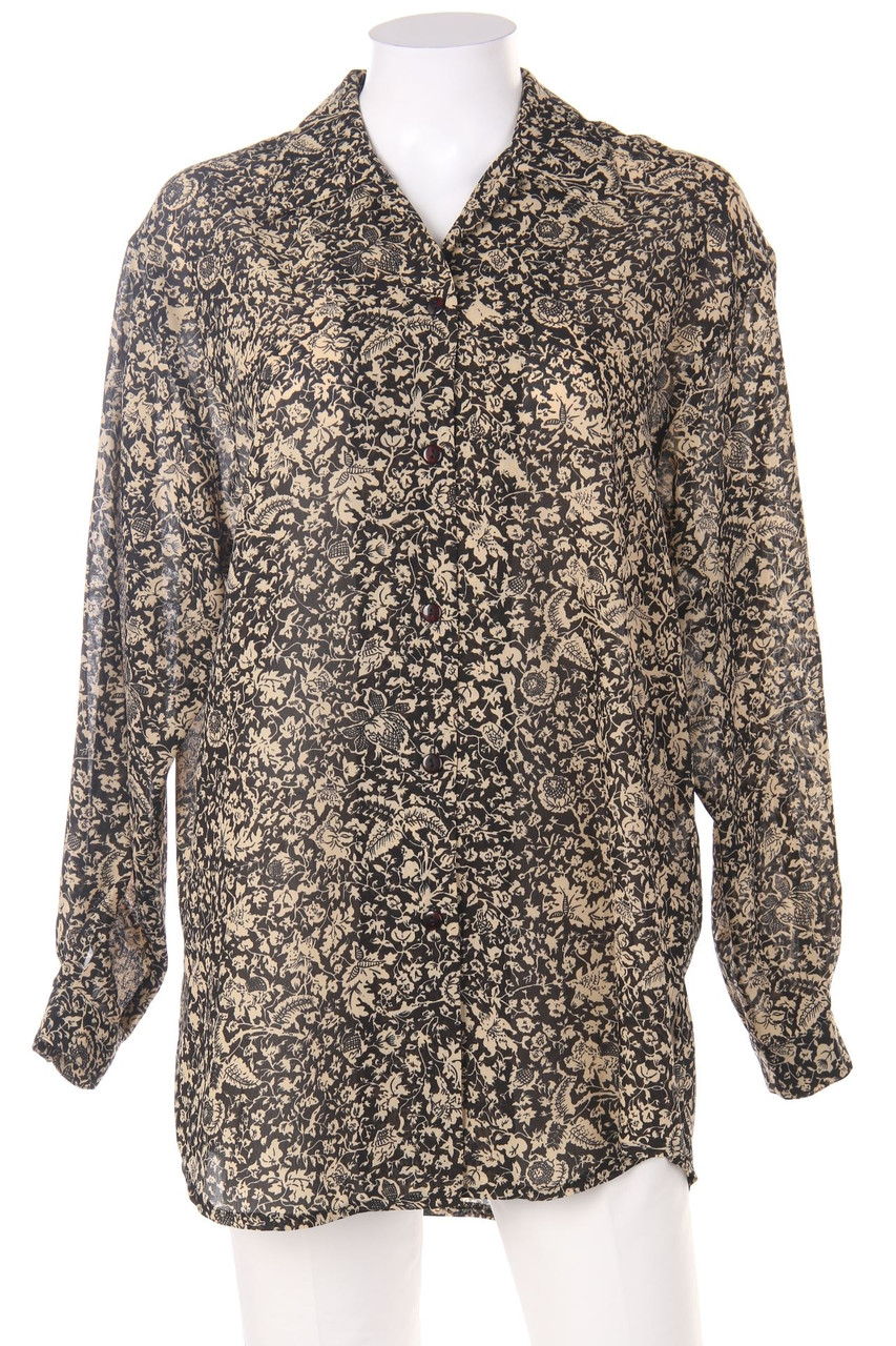 s.Oliver - Oversize-Hemd-Bluse mit floralem Muster - D 36