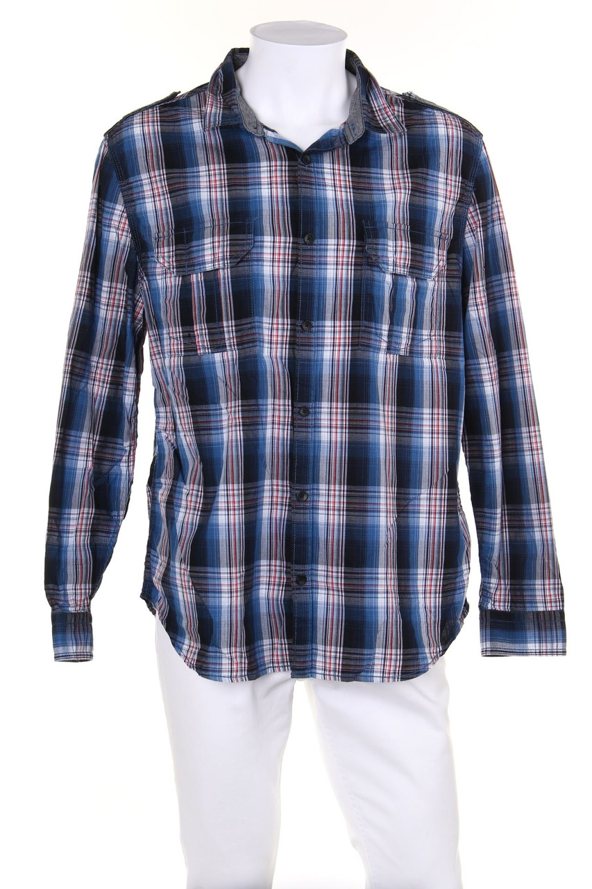 DKNY DONNA KARAN NEW YORK - kariertes Hemd mit Riegeln - XL