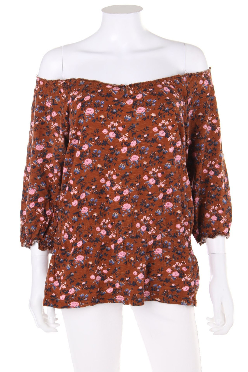 BLIND DATE - Carmen-Bluse aus Baumwolle mit floralem Muster - D 40