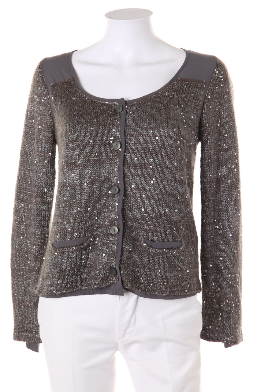 comma - Cardigan mit Mohair mit Pailletten - D 36
