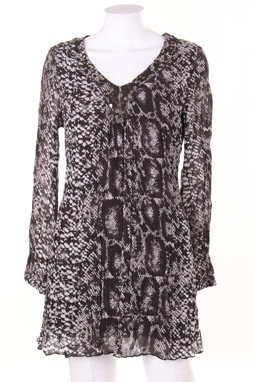 comma - Muster-Bluse mit Pailletten - D 40