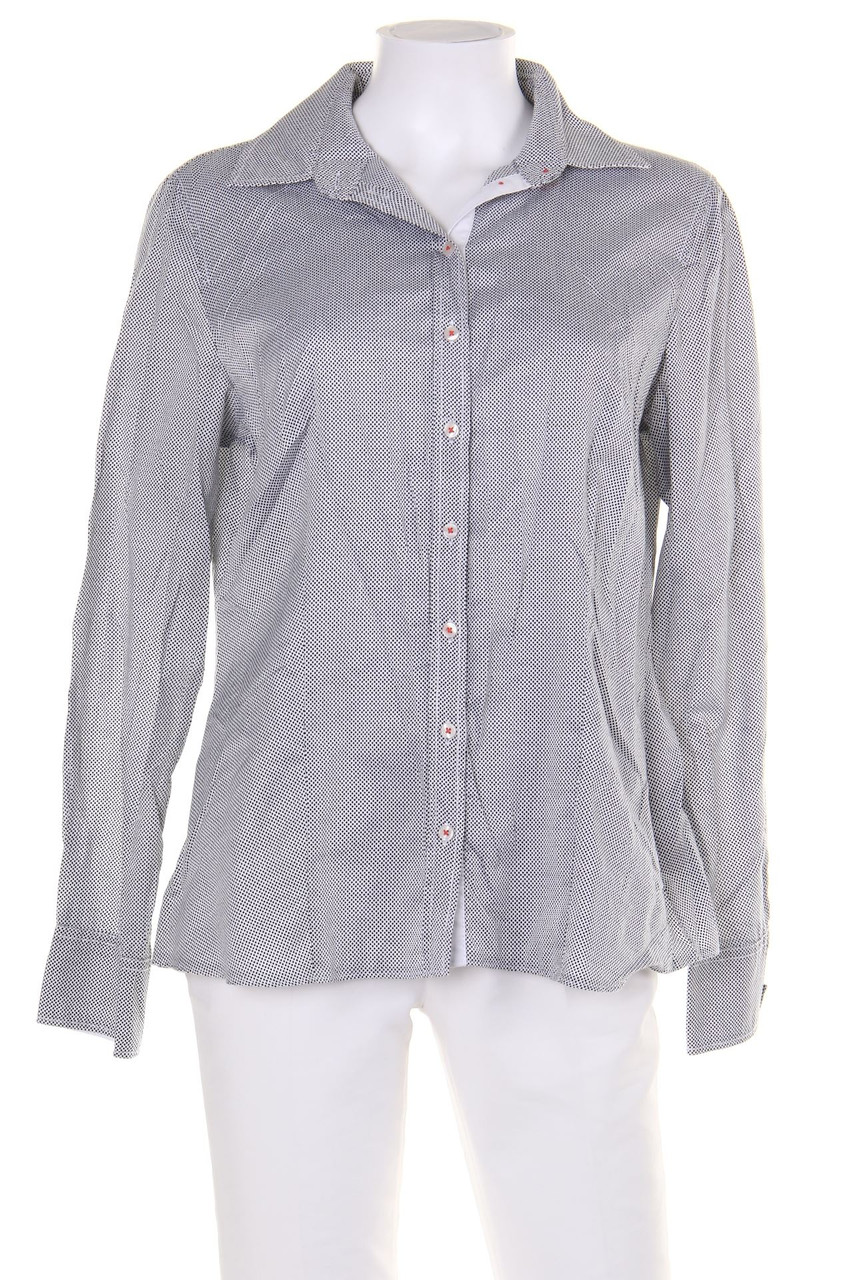 GERRY WEBER - Hemd-Bluse aus Baumwoll-Mix mit Pünktchen - D 40